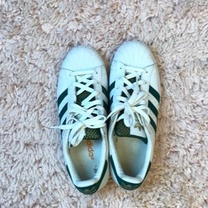 Lightly worn limited edition green superstars